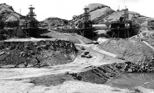 Rocket Slime - Delta test pads sluice goo to pond in 1950s