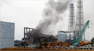 Unit 3 reactor smoulders - courtesy TEPCO