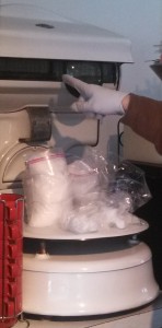 Weighing a kilo of Michigan snow