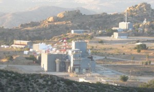 SSFL Area IV with plutonium fuel fabrication facility in foreground over hill crest