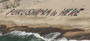 FUKUSHIMA is HERE human sign spelled out by 500 people on San Francisco beach October 19, 2013