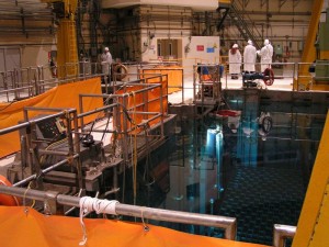 Though the Caorso nuclear reactor in northern Italy shut in 1990, its spent fuel pool remained as shown in this 2005 photo.