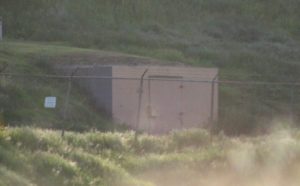 Door into Aerojet hillside at complex polluted by perchlorate