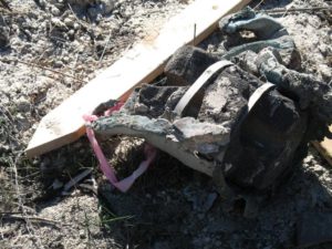 November 4, 2007 photo of antimony in pipe, part of $11 million cleanup - DTSC photo