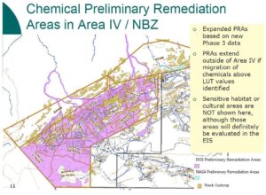 Pink areas in Area IV, covering most of it, are those DOE says need remediation under AOC.