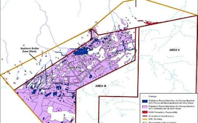 12-20-2016 DOE map of Area IV showing radiation and chemical contamination over nearly all the site