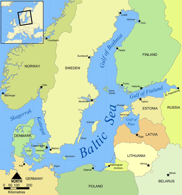Baltic Sea Map by Norman Einstein